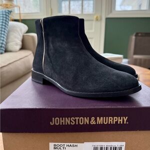 Johnston & Murphy Black Suede Ankle Boots Women’s 7.5